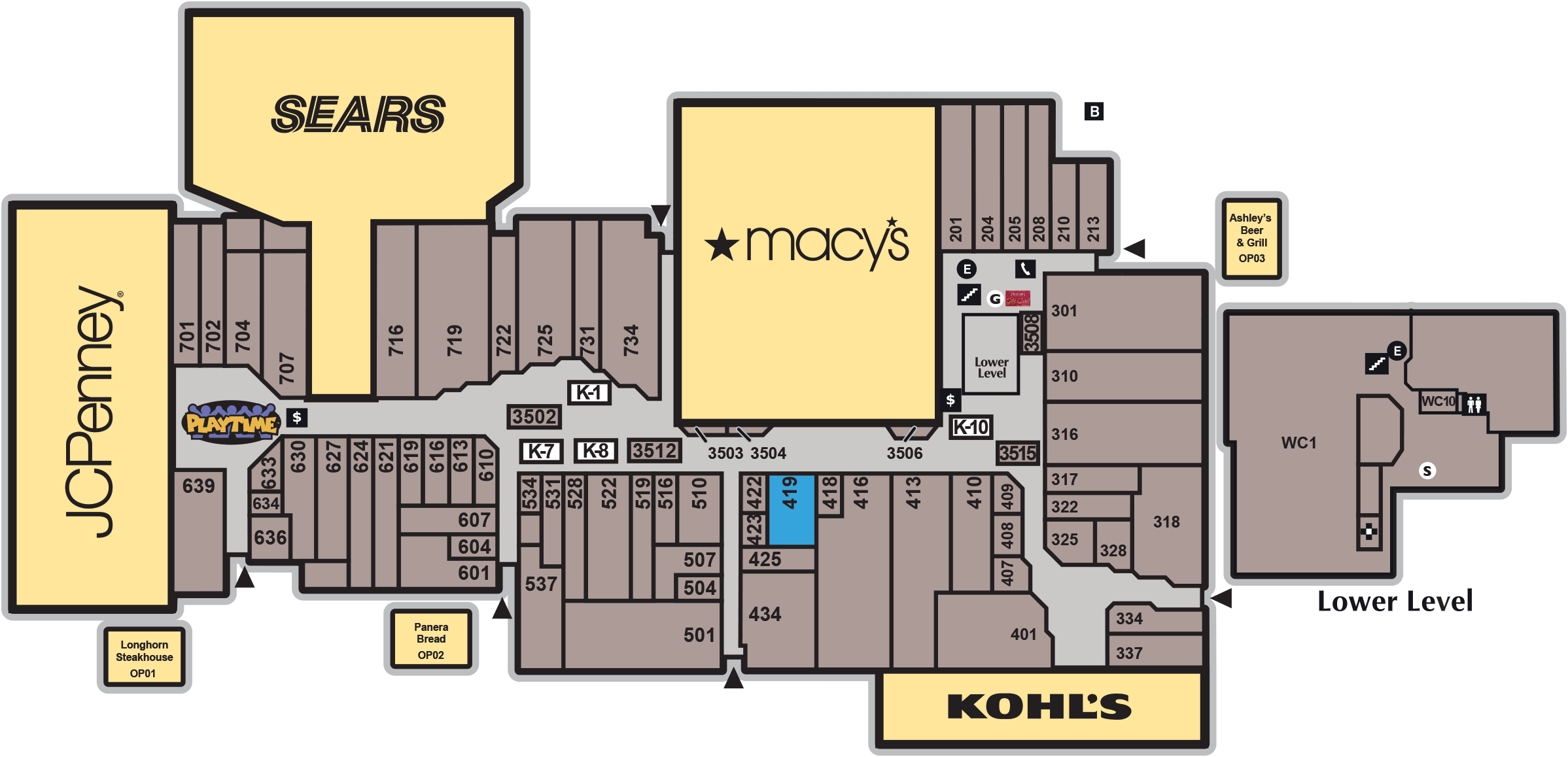 Kids Footlocker - Mall Map You Are Here (2397x1158), Png Download
