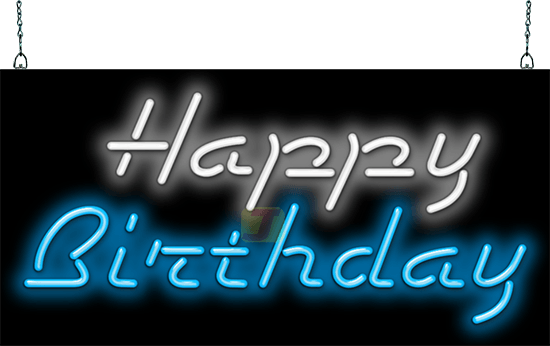 Happy Birthday Neon Sign - Happy Birthday Neon Light (550x346), Png Download