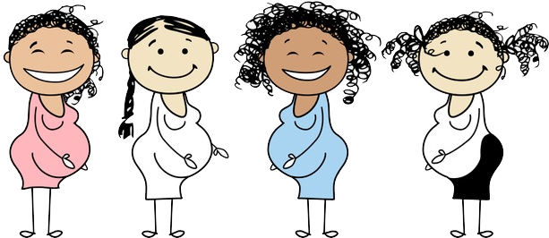 Exploring Her Senses - Happy Cartoon Pregnant Woman (650x306), Png Download