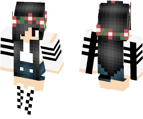 Kawaii Girl With Black Hair - Black Hair (584x497), Png Download
