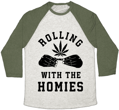 Rolling With The Homies Baseball Tee - Grinch Shirt (484x484), Png Download