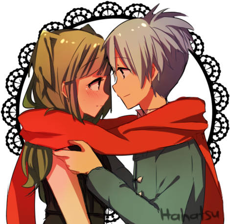 Anime Girl, Kawaii, And Anime Couple Image - Nagisa Shiota And Kaede Kayano (500x458), Png Download