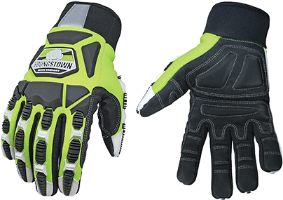 Hi Viz - Kevlar Padded Knuckle Gloves (420x297), Png Download