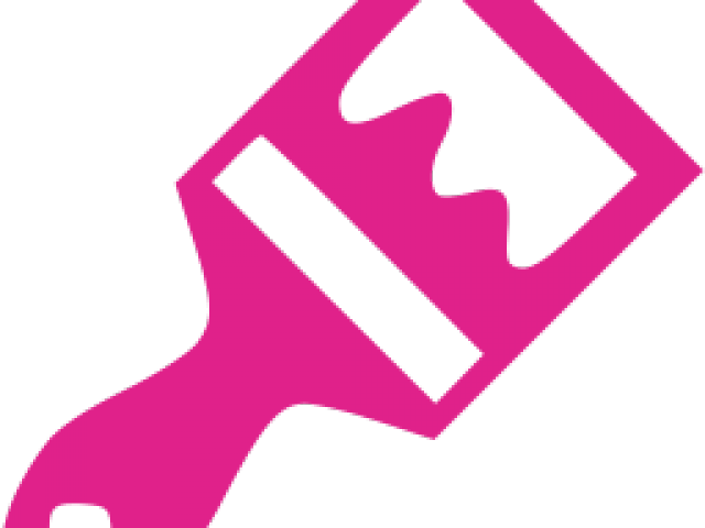 Paint Brush Clipart Pink - Black Paint Brush Png (640x480), Png Download