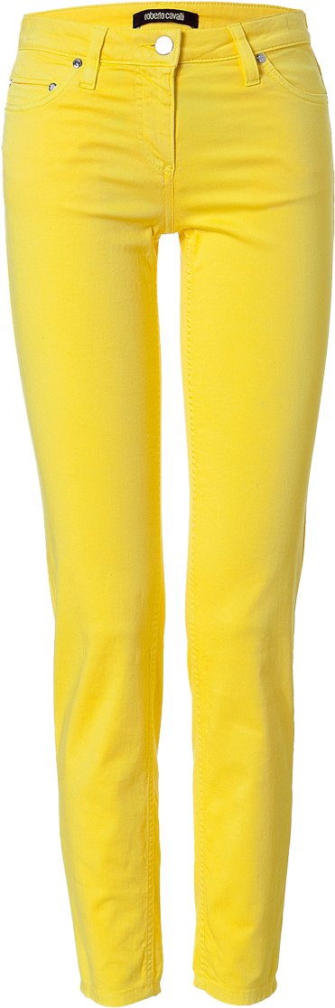 Roberto Cavalli Sunshine Yellow Slim Jeans - Pocket (800x1200), Png Download