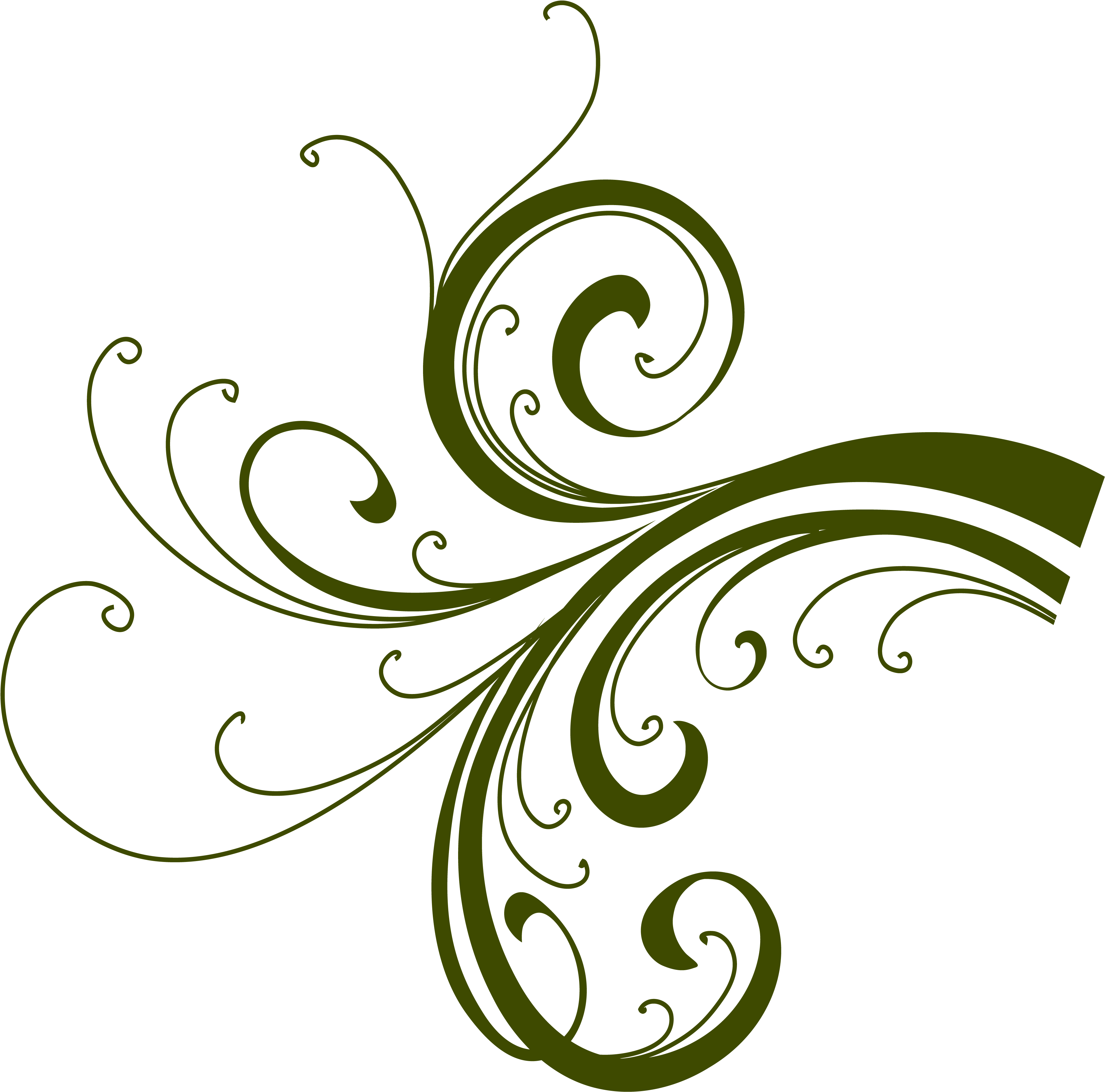 Color Greenflourish2 - Vector Flower (3733x3673), Png Download