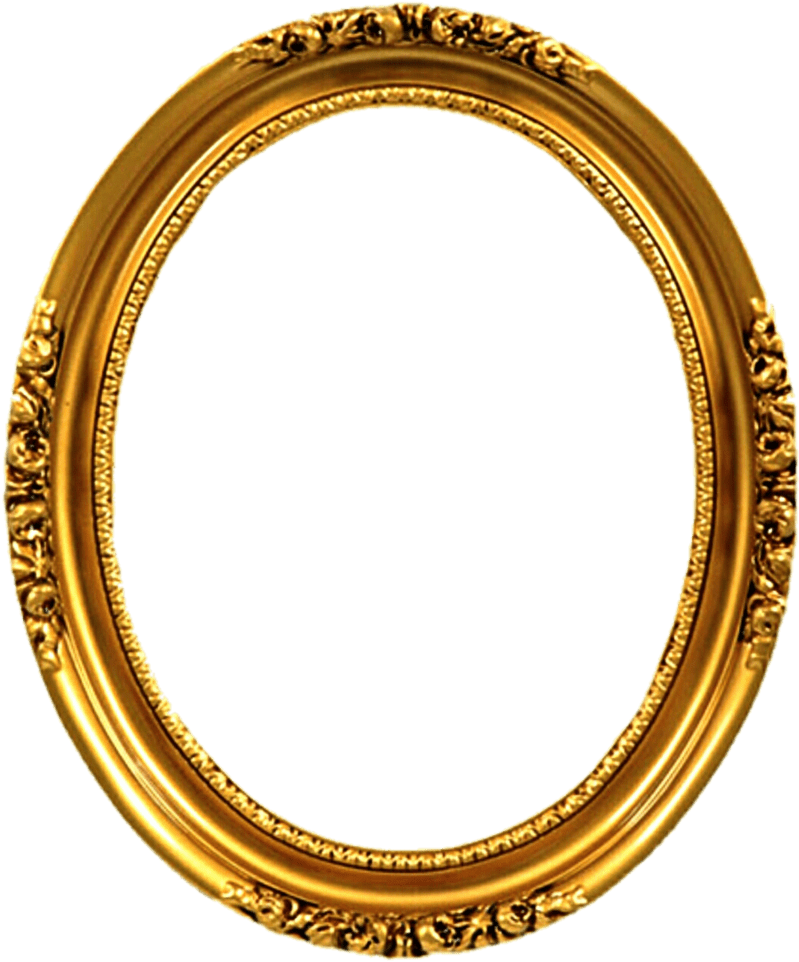 Antique Gold Oval Picture Frame (816x979), Png Download
