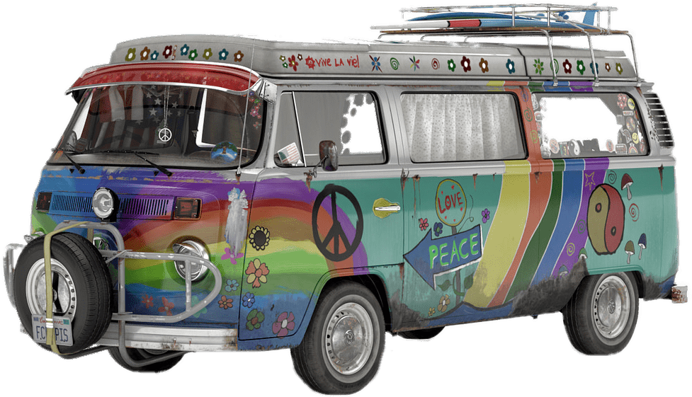 Volkswagen Camper Vans - Hippie Vw Bus Png (1024x1024), Png Download