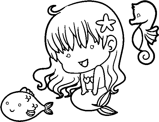 Dibujo De Sirenita Y Sus Amigos Para Colorear - Desenhos De Sereia Pequena (600x470), Png Download