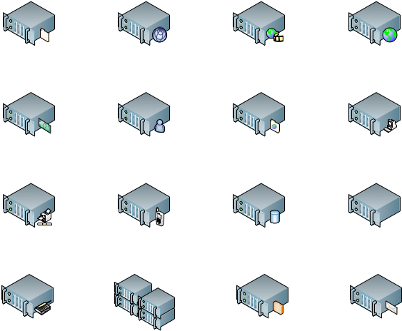 Rack Mounted Servers - Rack Mount Server Visio (734x576), Png Download