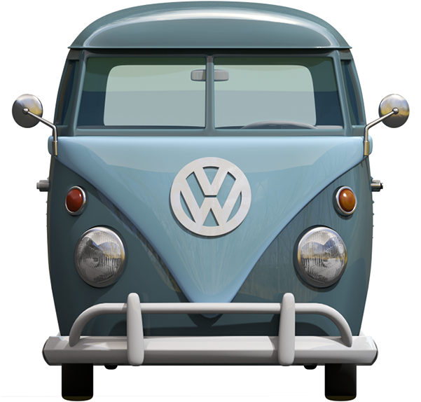 The Hdri Really Shines, Literally, In This View - Vw Bus Front View (600x599), Png Download