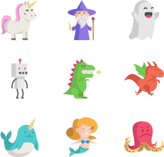 Fantastic Characters - Characters Icon Png (600x564), Png Download