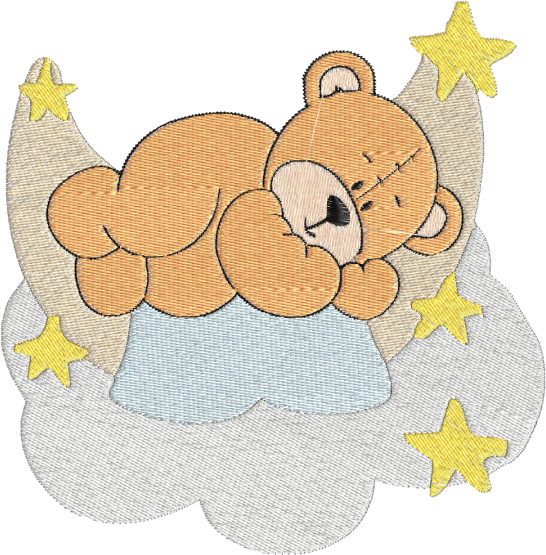 Ursinho Deitado Na Lua (800x800), Png Download