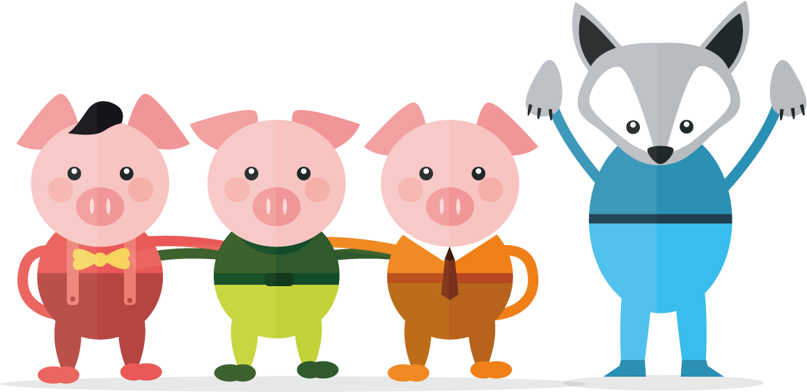 Banner Royalty Free Download Fairy Tale Illustration - Three Little Pigs Png (1200x1200), Png Download