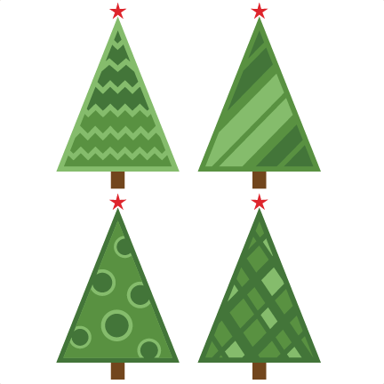Christmas Tree Set Retro Svg Scrapbook Cut File Cute - Christmas Tree (432x432), Png Download