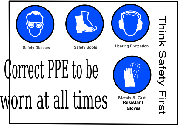 Ppe To Be Worn At All Times Clip Art - Safety In Mechanical Workshop (600x420), Png Download