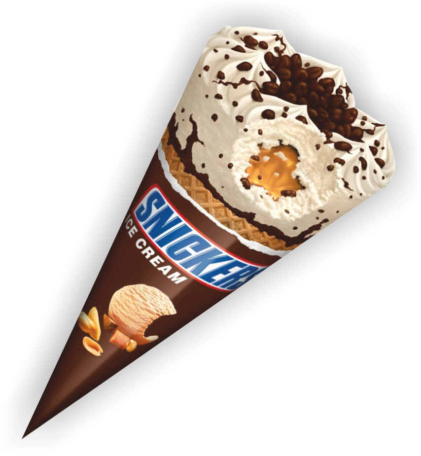Snickers Ice Cream Cone (1004x1004), Png Download