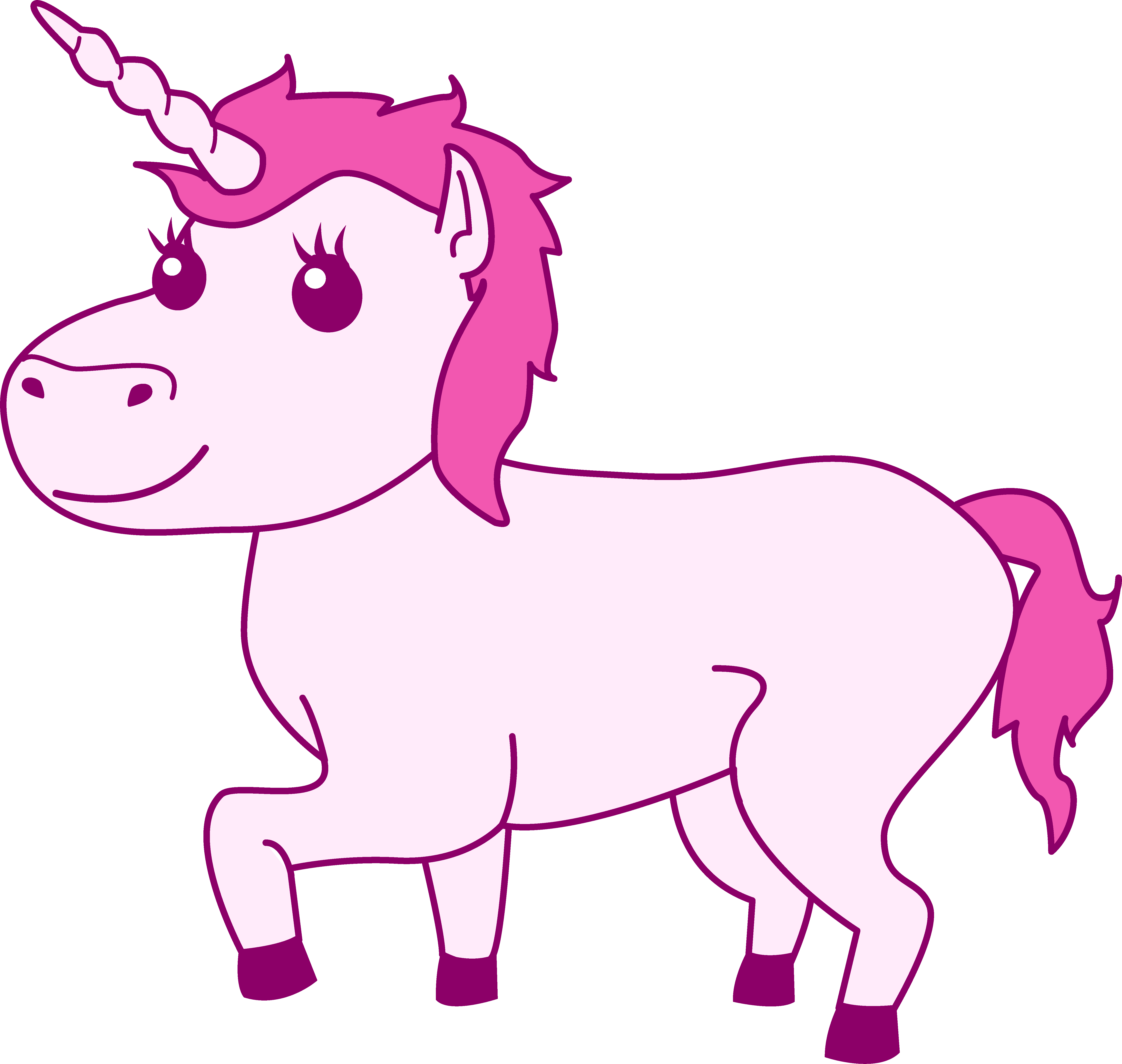 Unicorn Clipart Pink Unicorn - Pink Unicorn Art (5725x5431), Png Download