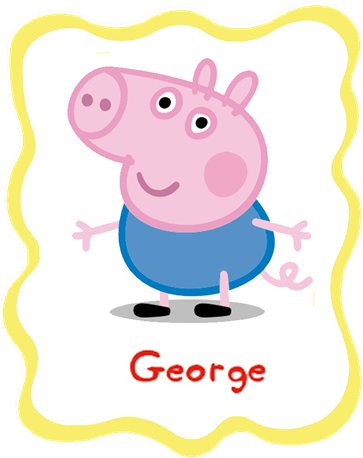 George Pig - Peppa Pig Mini Figurine Set (410x460), Png Download