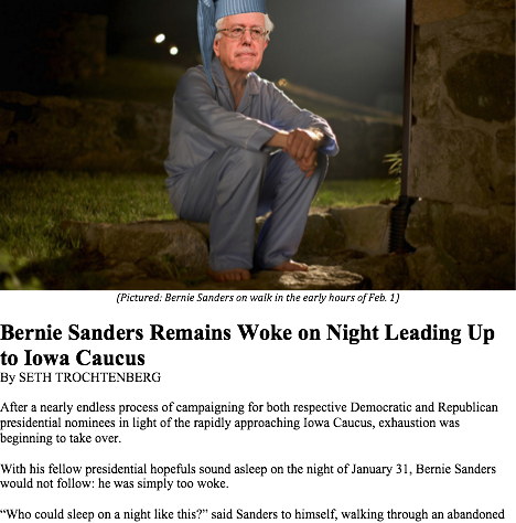 Bernie Sanders Remains Woke On Night Leading Up To - Portable Network Graphics (468x474), Png Download