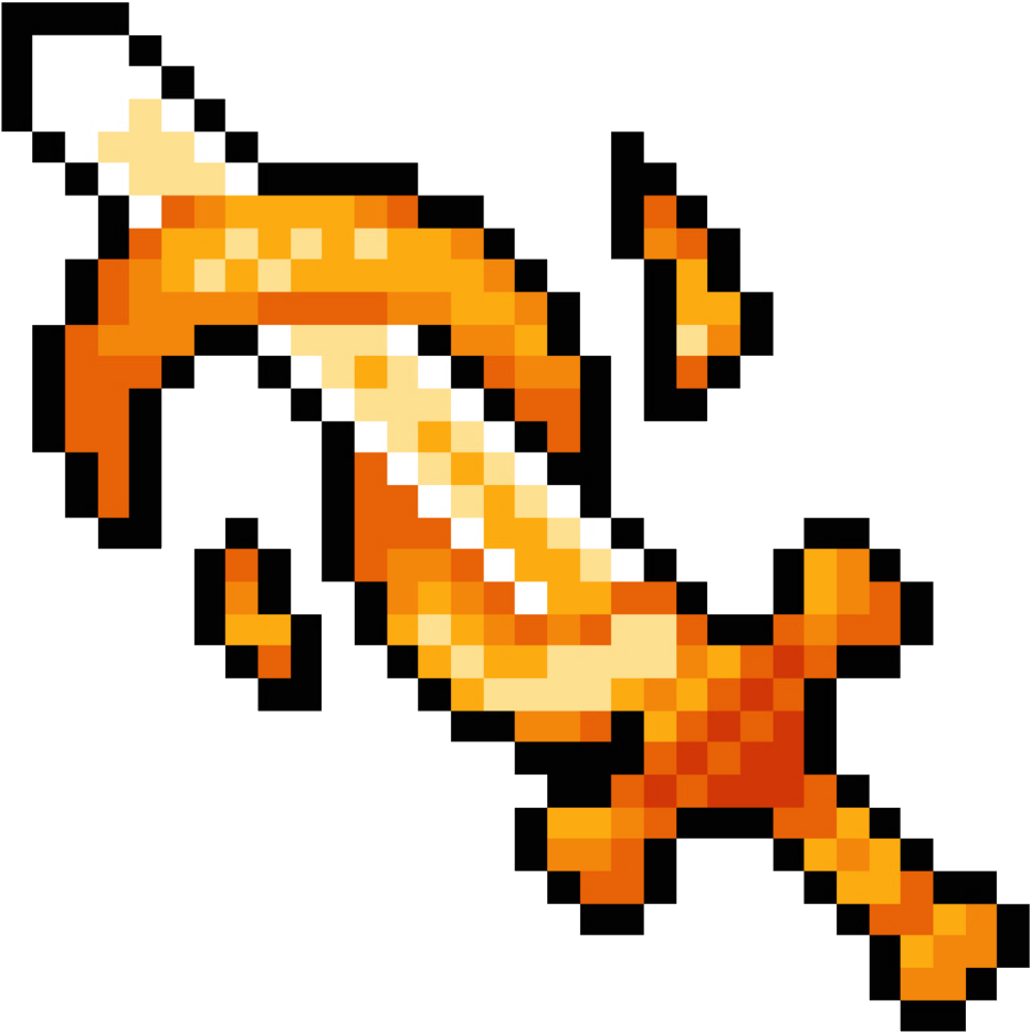 Espada Png Pixel Freetoedit - Fire Sword Pixel Art (1309x1024), Png Download