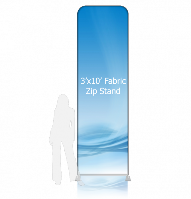 3' X 10' Stretch Fabric Zip Stand - Textile (670x700), Png Download