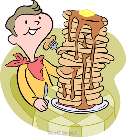 Boy Eating Pancakes - Making Inferences (442x480), Png Download