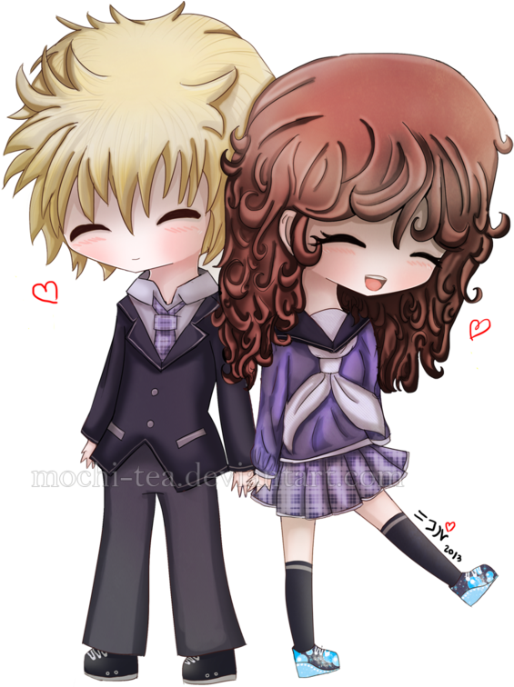 Anime Chibi Couple - Hugging Anime Cute Couple (600x755), Png Download