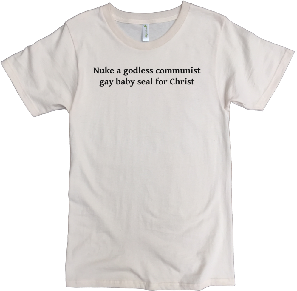 Nuke A Godless Communist Baby Seal Printed On Men's (1000x987), Png Download