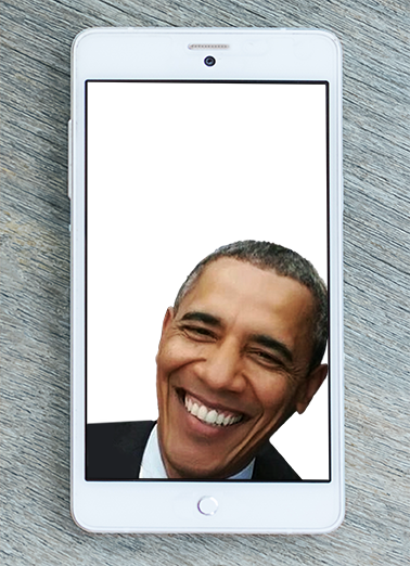 Obama Selfie Card Cover Obama Selfie Card Cover - Barack Obama (378x522), Png Download
