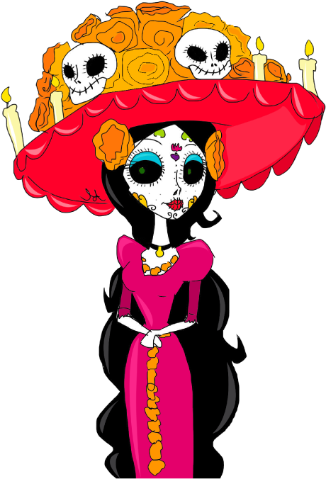 Mexico Clipart Catrina - Dia De Muertos Catrina Png (600x702), Png Download