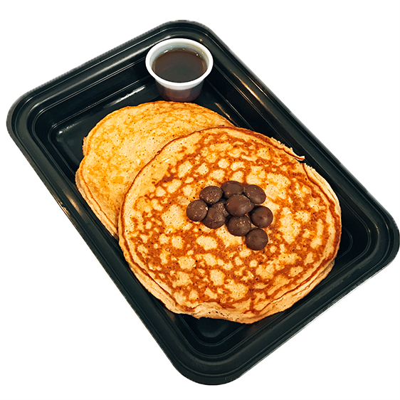 Double Chocolate Protein Pancakes - Full Breakfast (562x562), Png Download