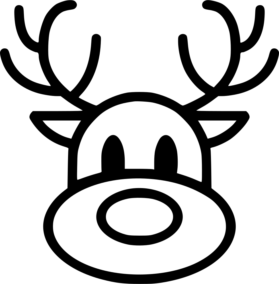 Png File - Reindeer Png Black And White (980x998), Png Download