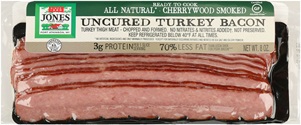 Un Turkey Bacon Png Web - Uncured Turkey Bacon (635x390), Png Download