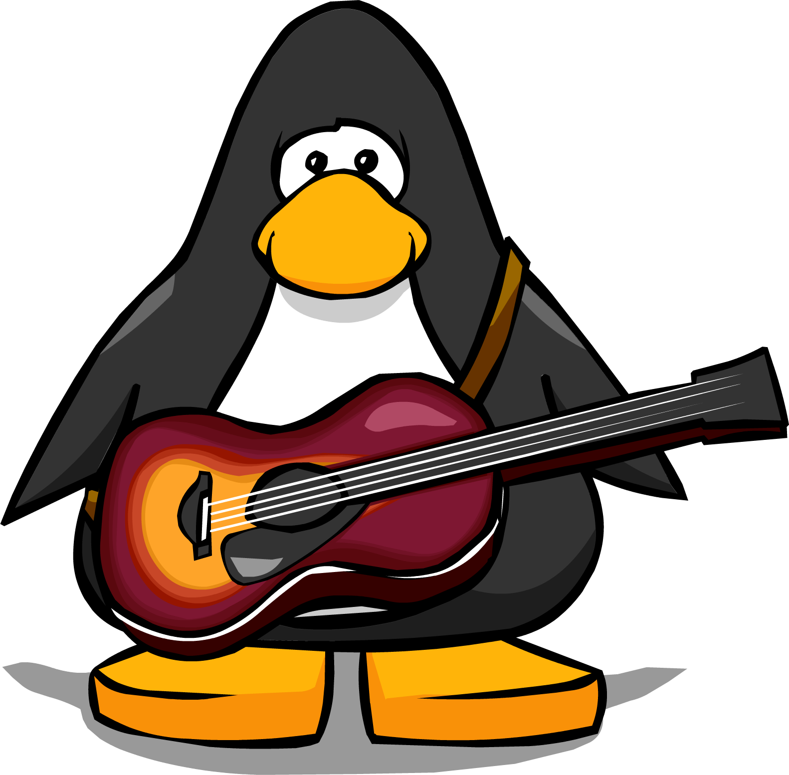 Acoustic Sunburst Guitar Pc - Club Penguin Trumpet Gif (1582x1554), Png Download