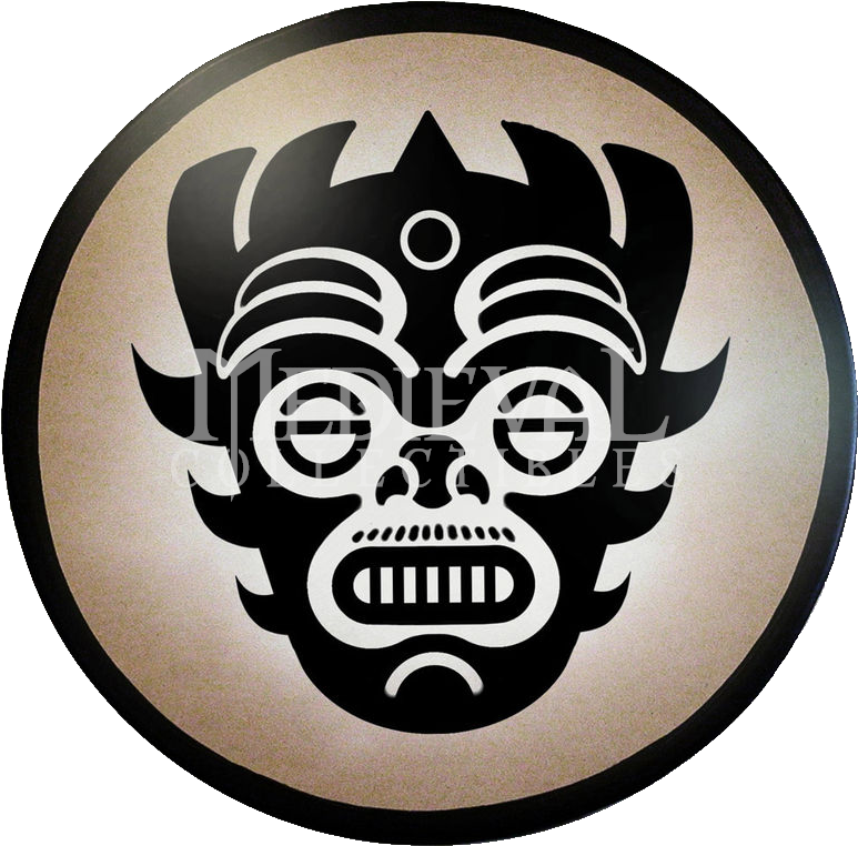 Round Aztec Mask Wooden Shield - Aztec Shield Clear Background (794x794), Png Download