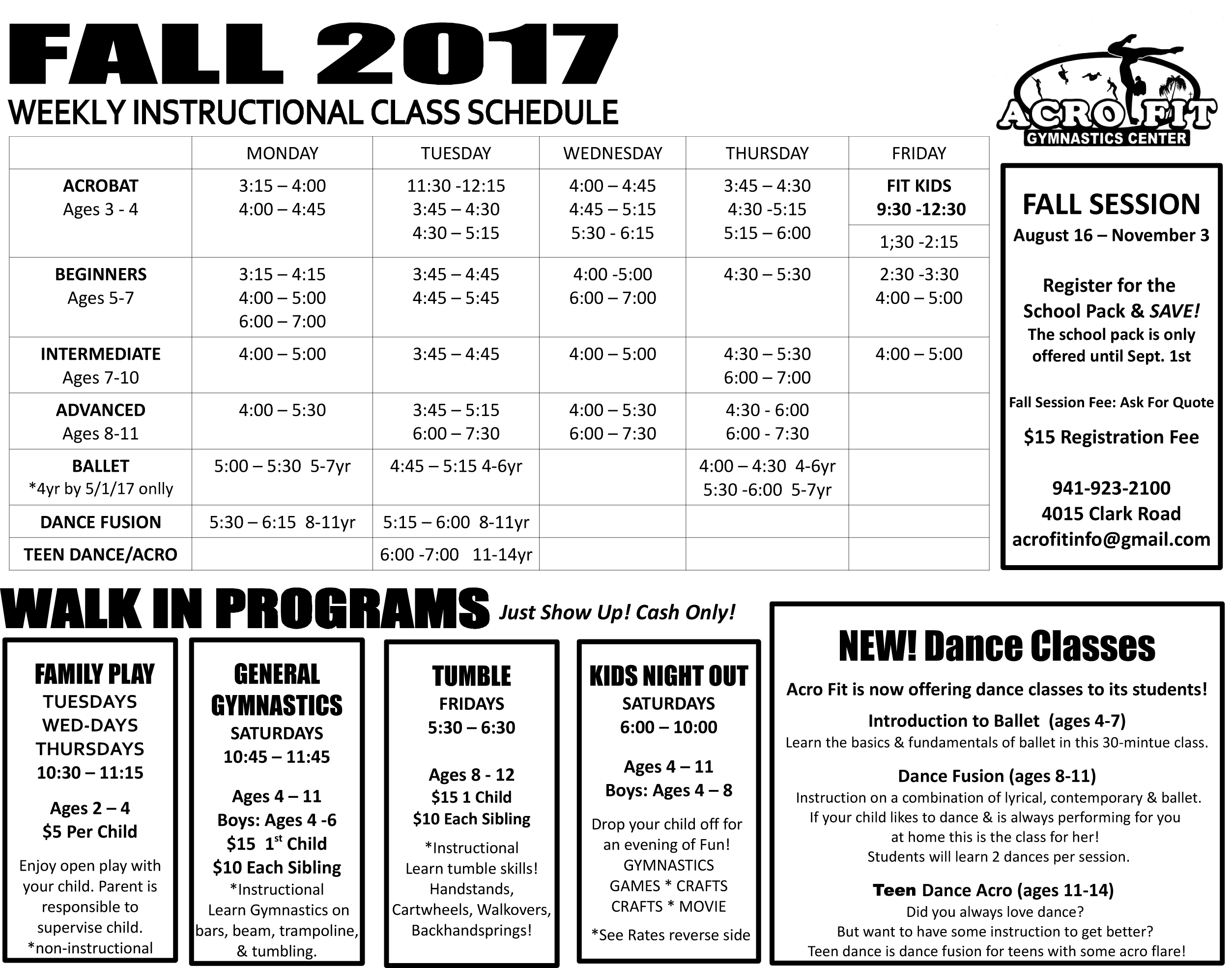 Weekly Class Schedule Fall - Number (2507x1968), Png Download