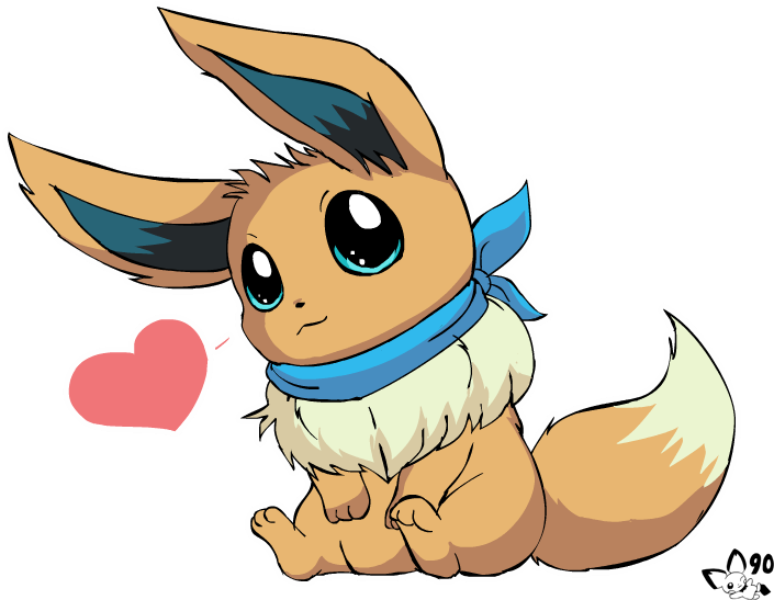 Drawing Girls Bandana - Eevee Adorable (724x572), Png Download