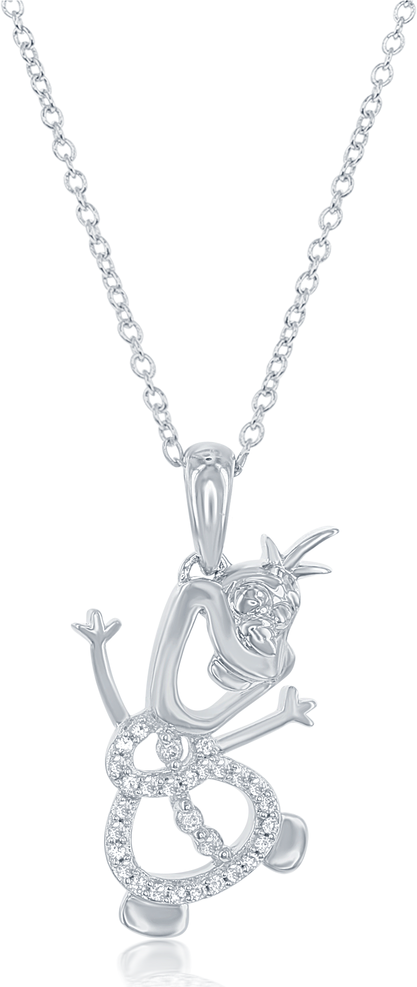 Enchanted Disney's Elsa Frozen Olaf Pendant With Diamond - Pendant (2000x2000), Png Download