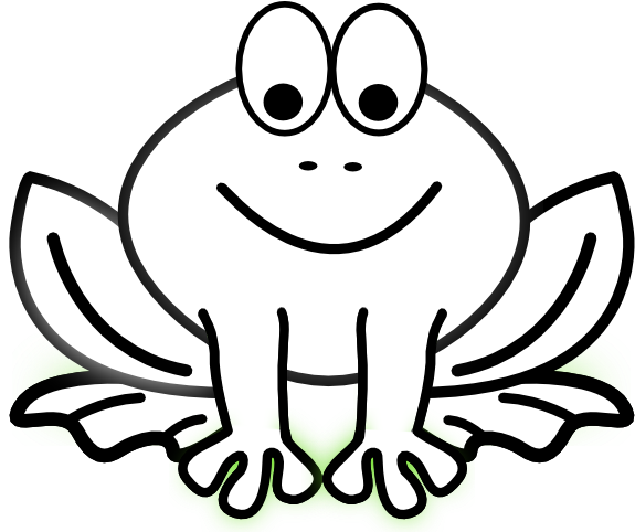 Frog Outline Best Of Bug Eyed Clip Art At Clker Com - Black And White Frog Clip Art (575x482), Png Download