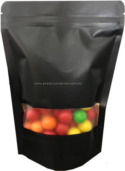 Kraft Black 80mm Pouch Bag With Zipper - Zipper Zip Lock Black Kraft (700x700), Png Download