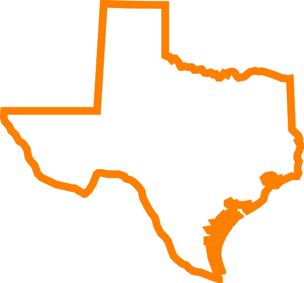 Small - Texas State Outline Orange (600x559), Png Download