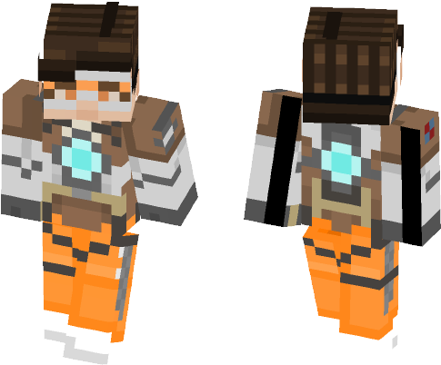 Overwatch Skin Instruction - Short Haired Skin Minecraft (584x497), Png Download