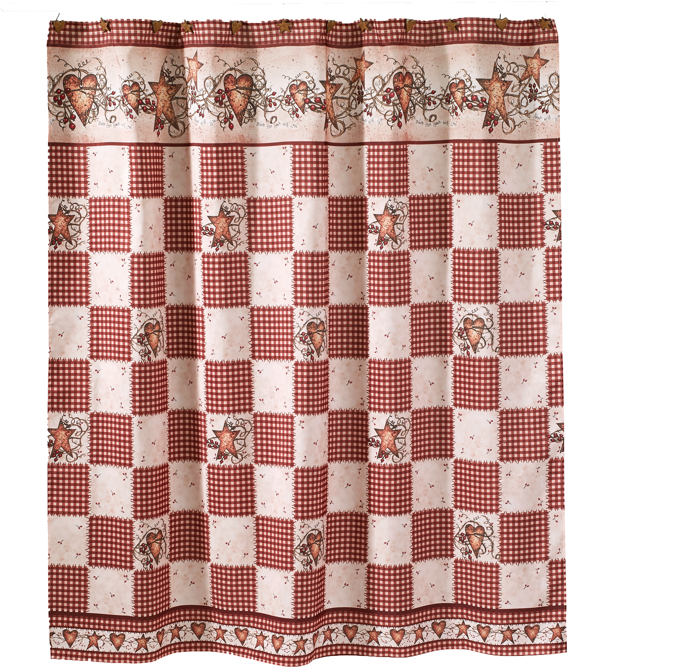 Ivory - Avanti Hearts & Stars Shower Curtain (3077x3077), Png Download