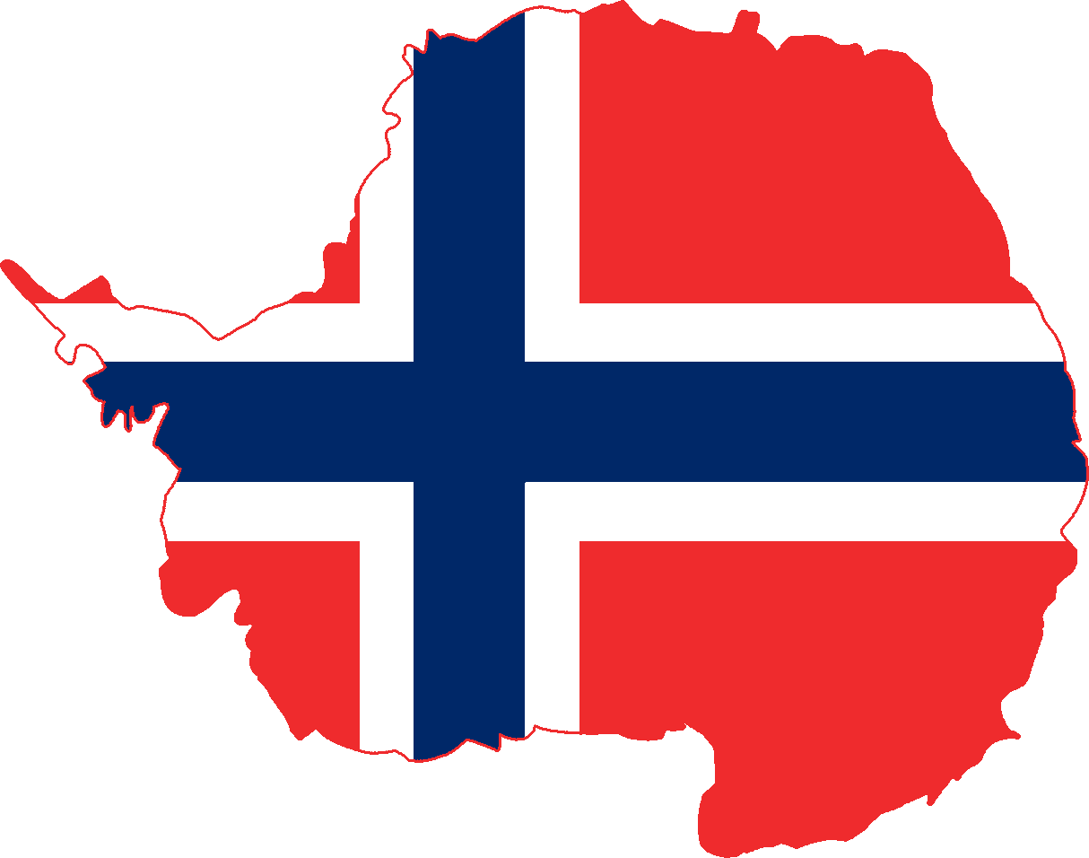 Flag Map Of Antarctica - Norway Flag Map Png (1214x956), Png Download