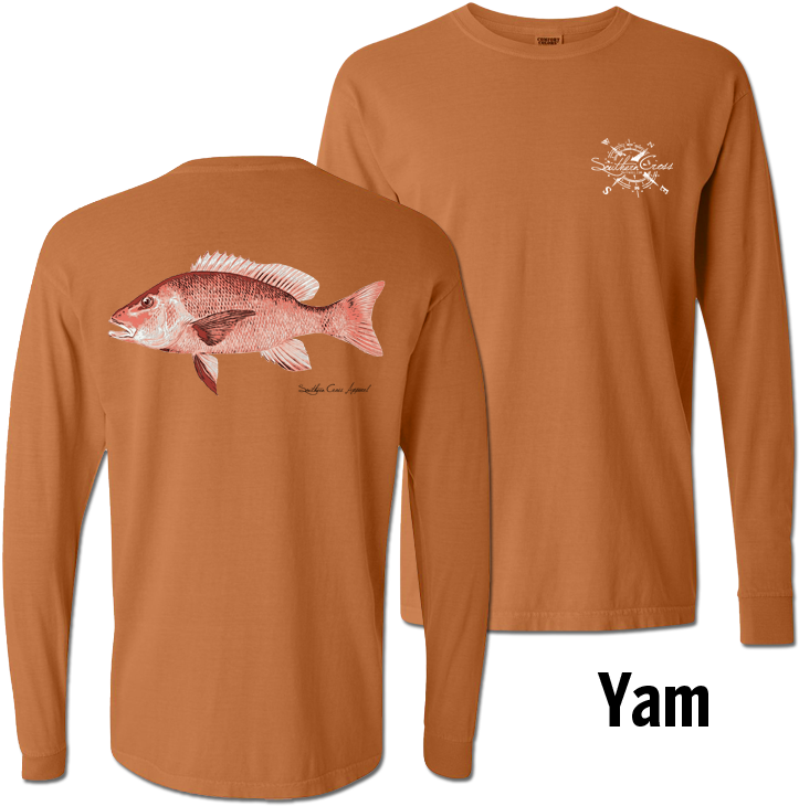 Red Snapper Long Sleeve Yam Small, T-shirts - Red Snapper (750x750), Png Download