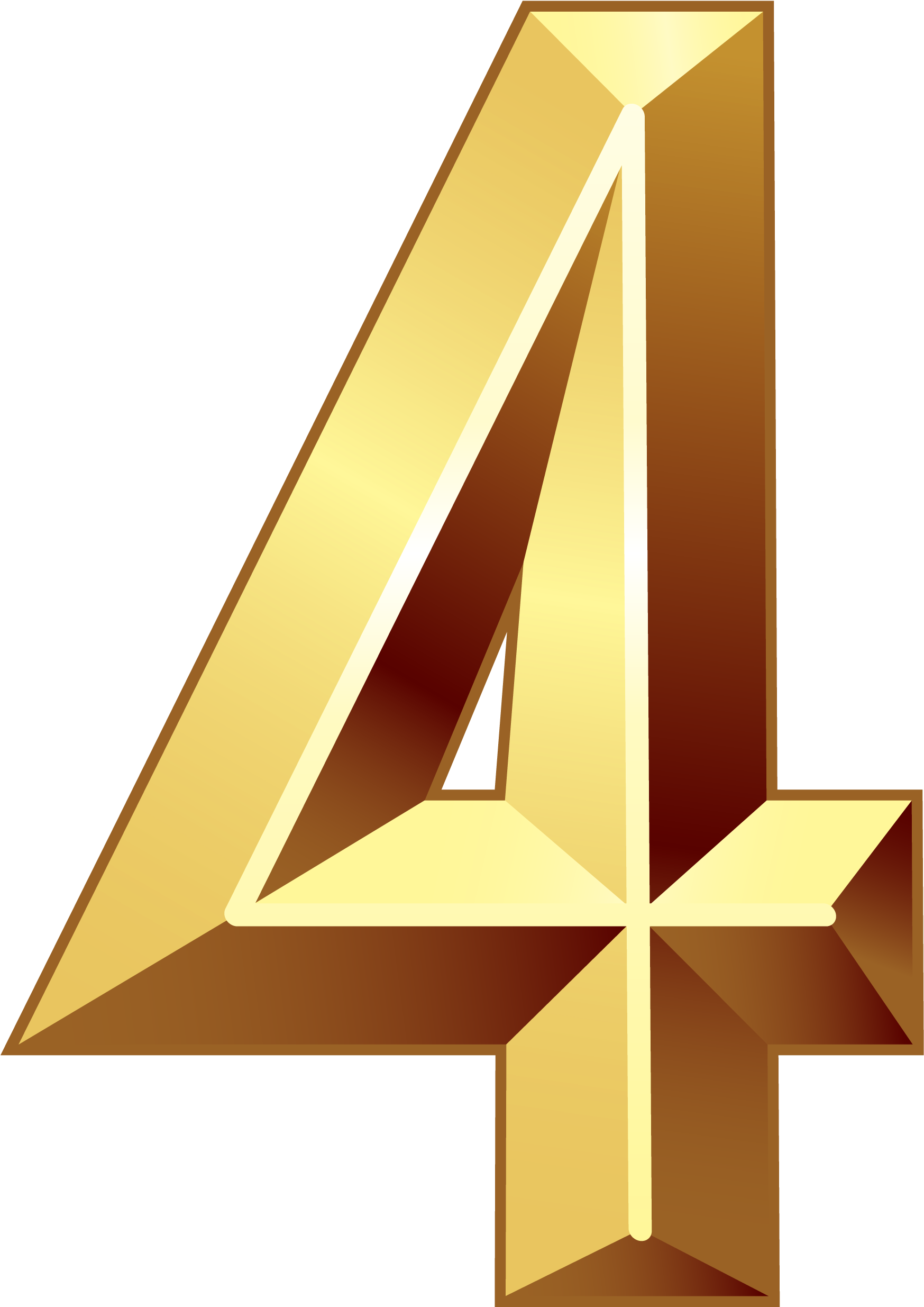 Number 4 Png - Gold Number 4 Png (1946x2575), Png Download