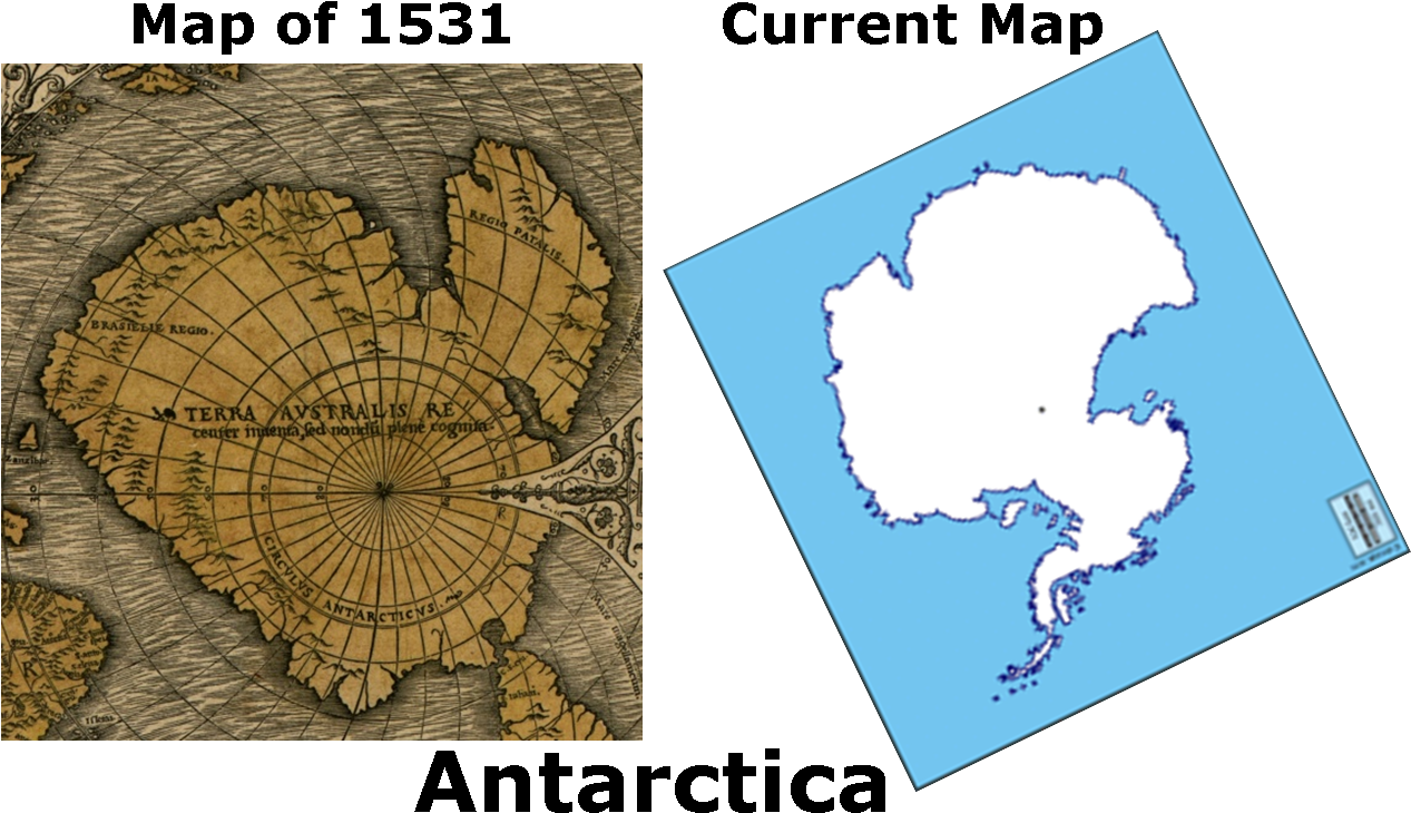 Officially, The Continent Of Antarctica Was Discovered - Antarctica Atlantis Map (1267x769), Png Download