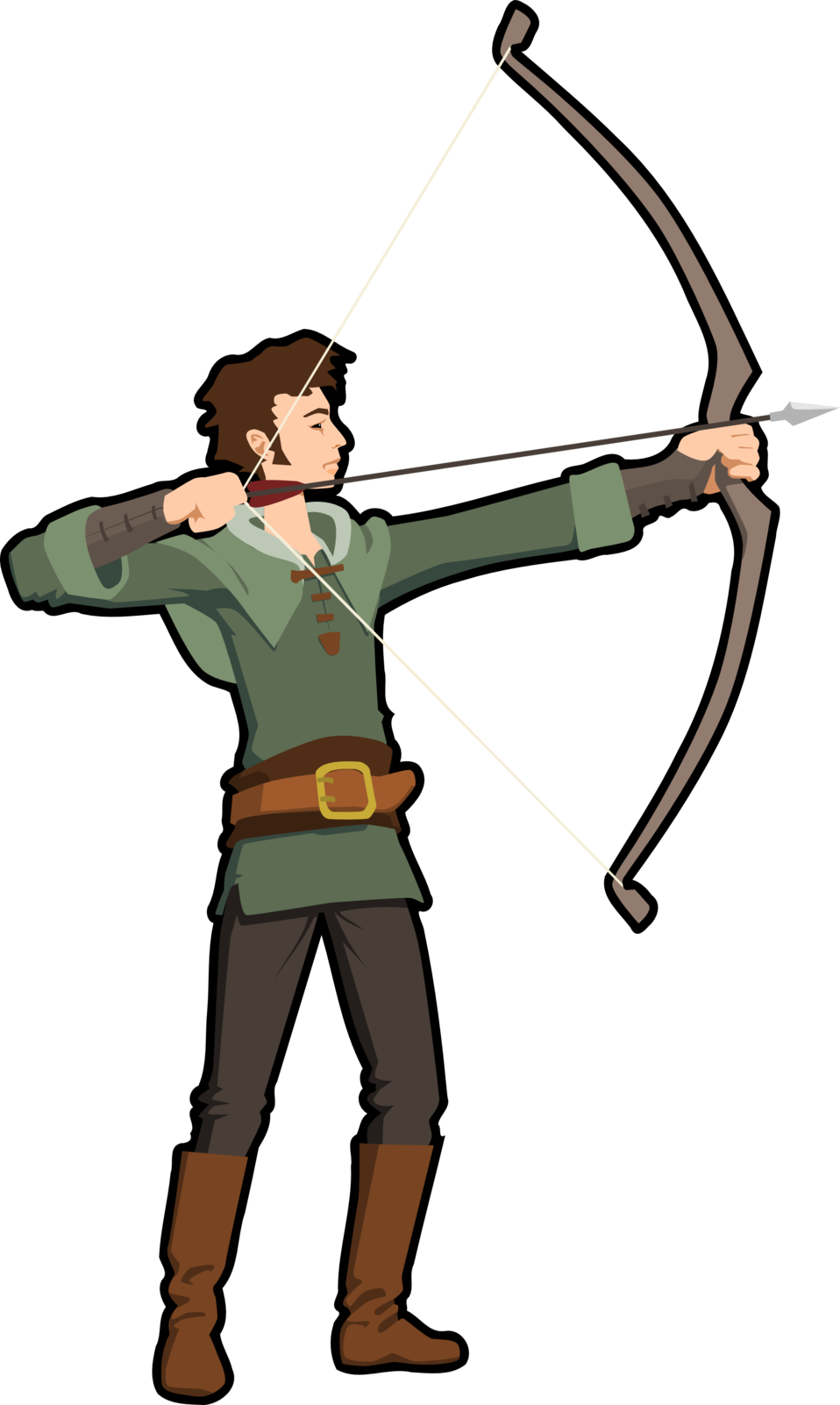 Vector Free Library Archer Clipart Traditional Archery Bow And Arrow Hunter Clipart Full Size Png Download Seekpng