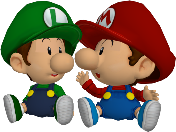 Ssbbrzs Babies - Bebe Mario Y Bebe Luigi (640x480), Png Download